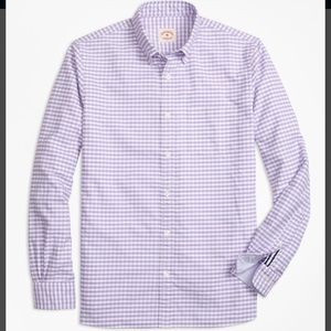 BROOKS BROTHERS purple gingham button down shirt